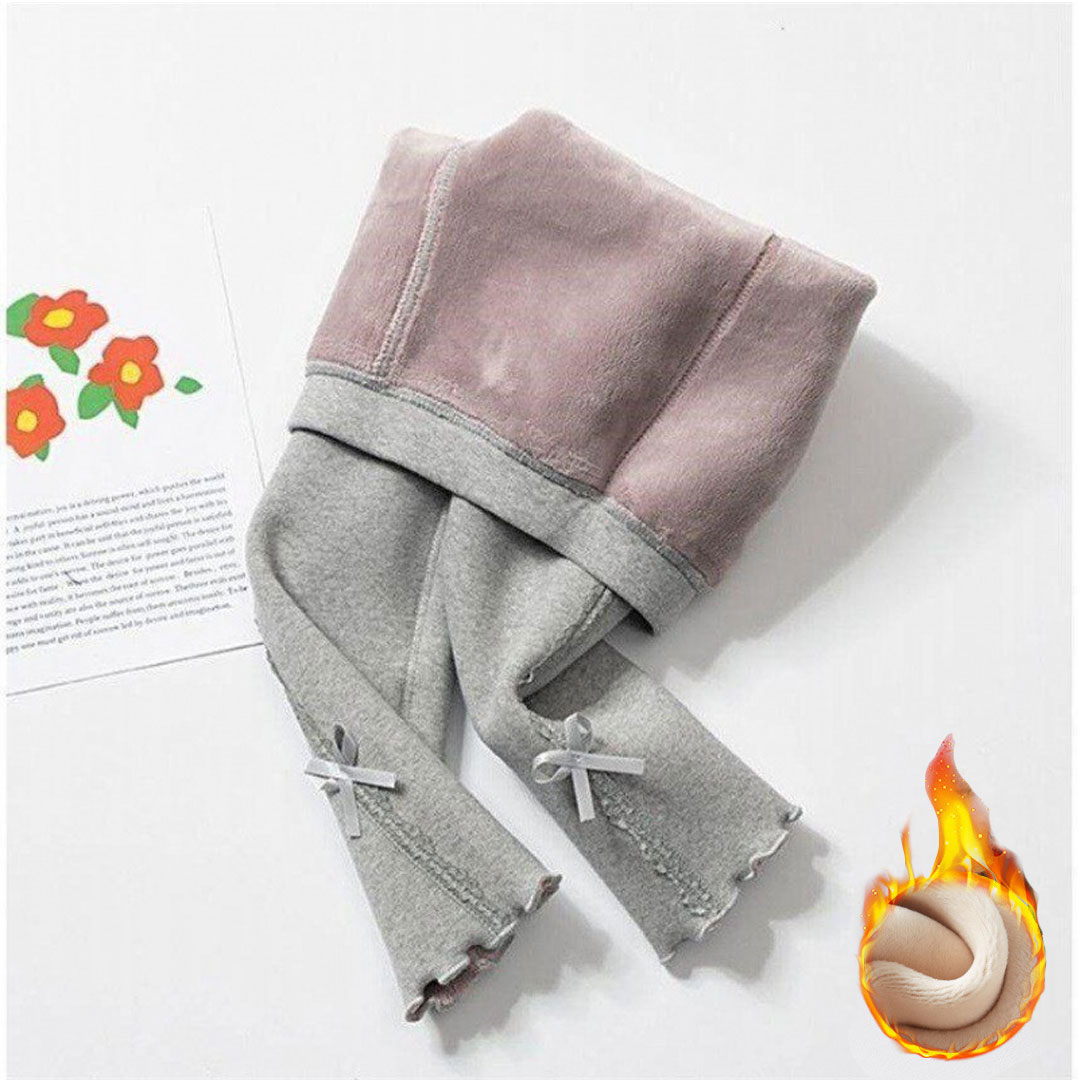 Applique Fleece Leggings Grey