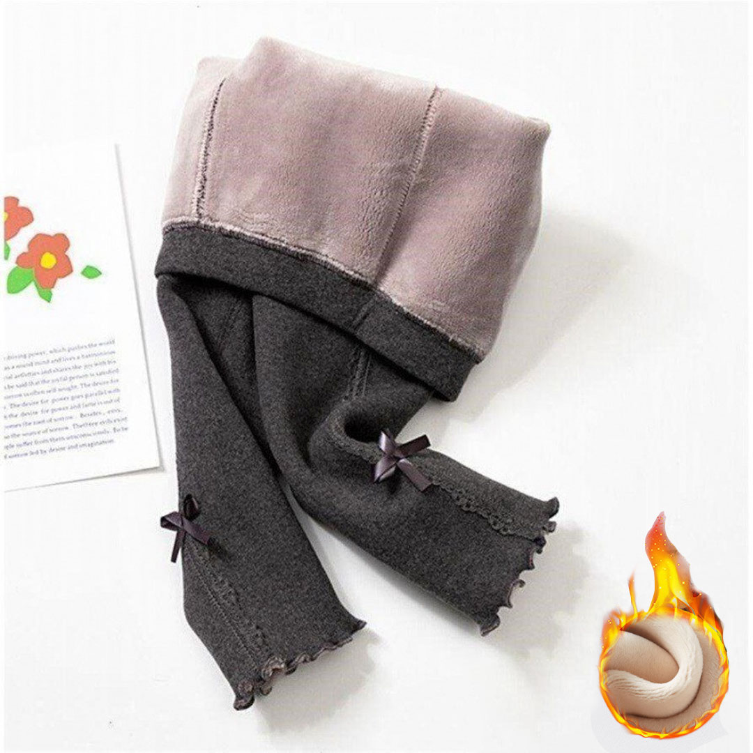 Applique Fleece Leggings Dark Grey