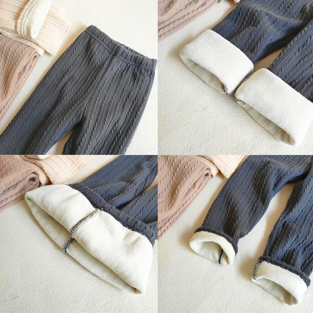 Baby Girl Ribbed Plush Leggings Collage