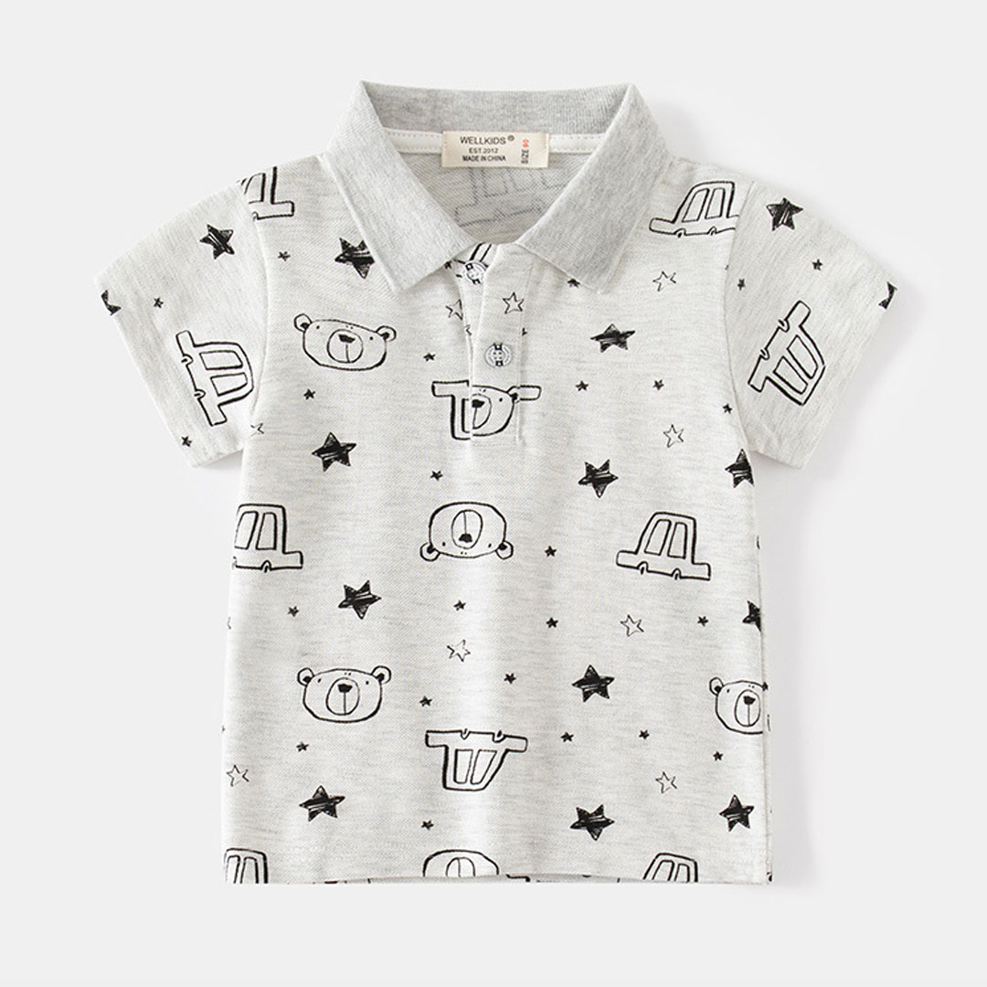 Baby Boys Polo T-shirt With teddy and star print