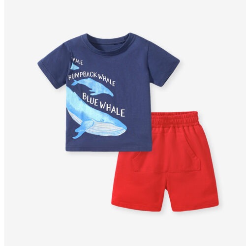 Blue whale 2 pc set for baby boys display